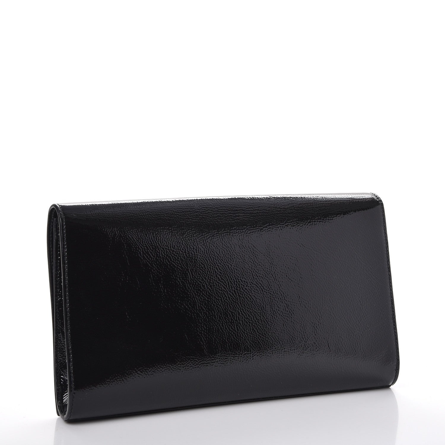Saint Laurent Textured Patent Monogram Large Belle De Jour Clutch Black 3 of 7