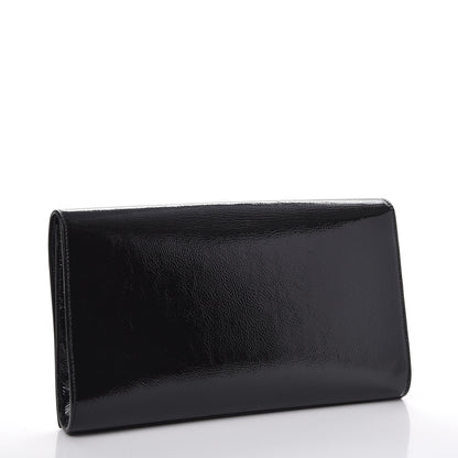 Saint Laurent Textured Patent Monogram Large Belle De Jour Clutch Black 3 of 7