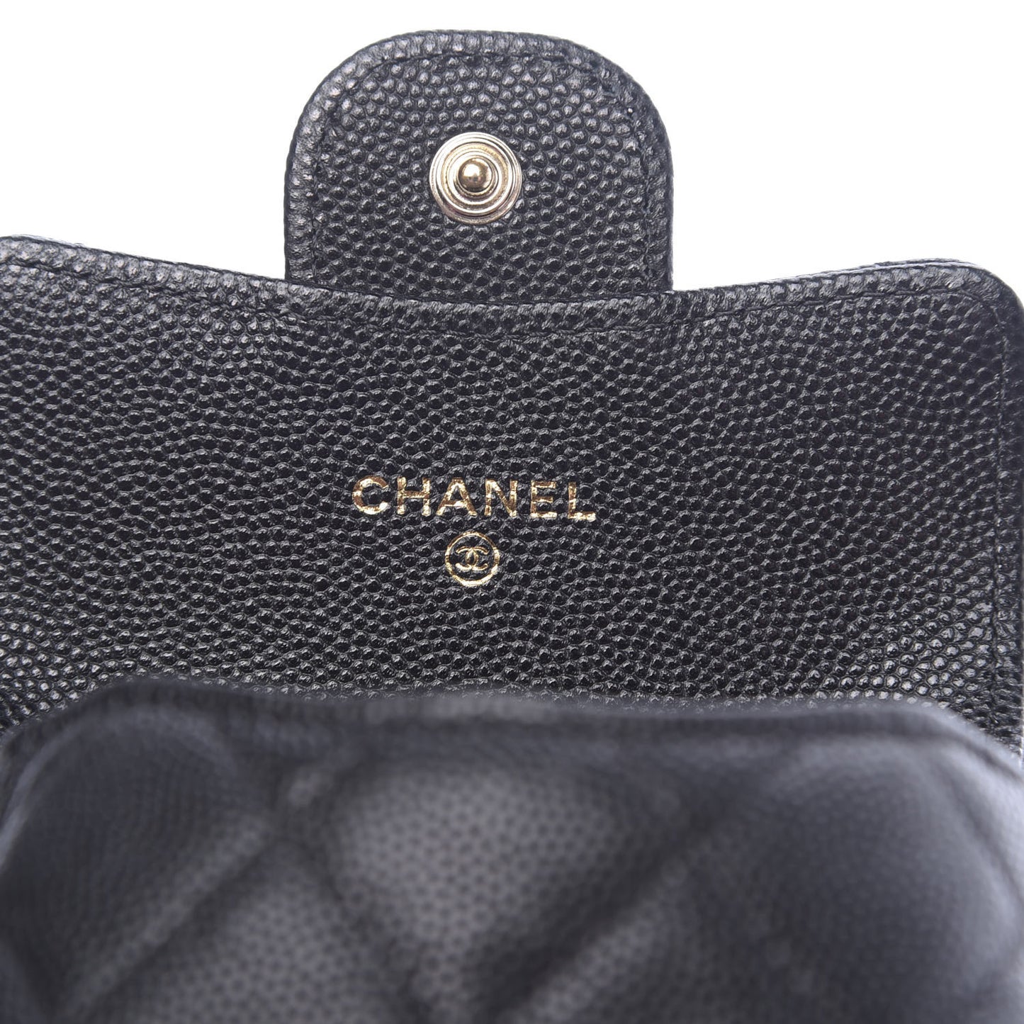 Caviar Quilted Flap Chain Waist Bag Black