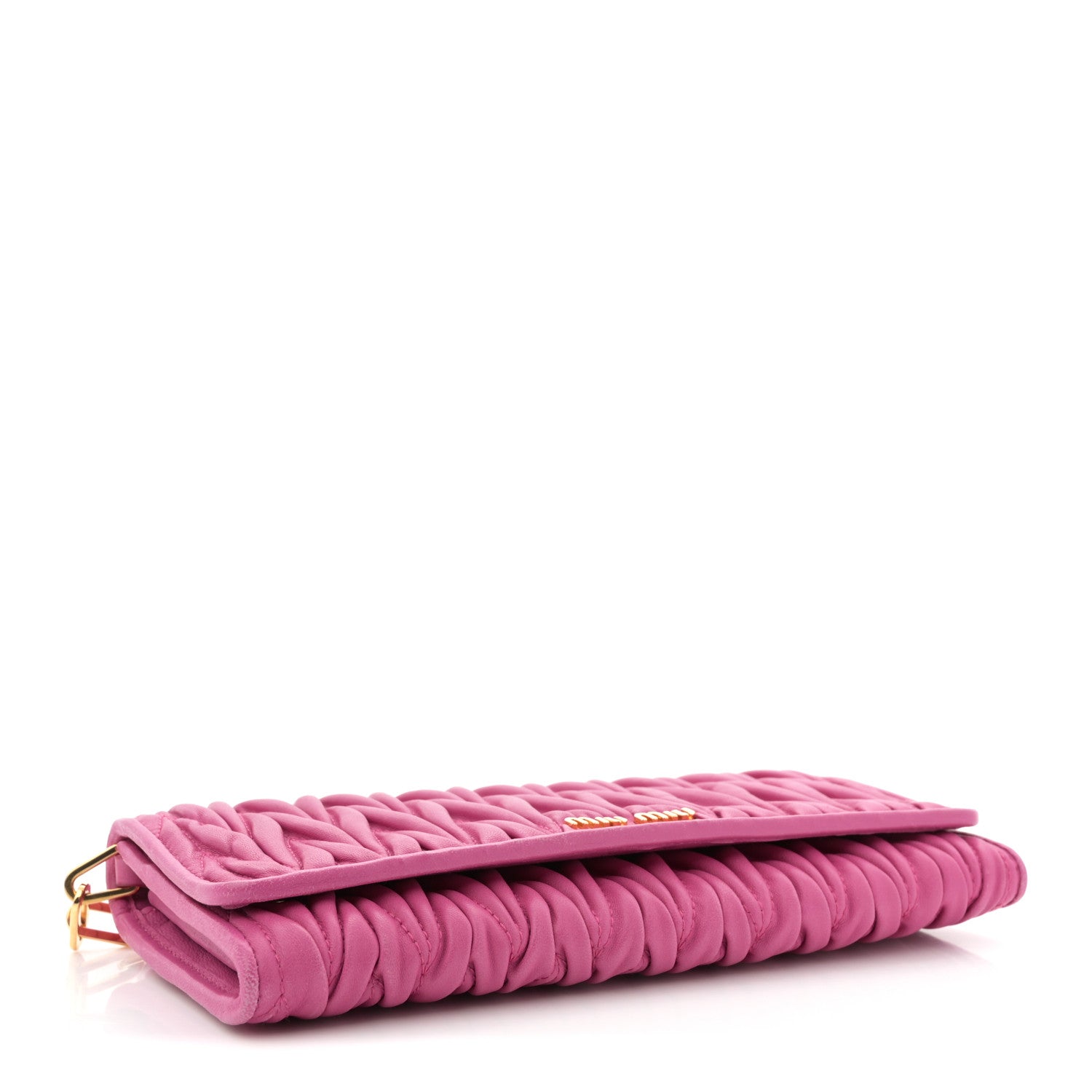 Miu Miu Nappa Matelasse Wallet On Chain Fuxia 4 of 10