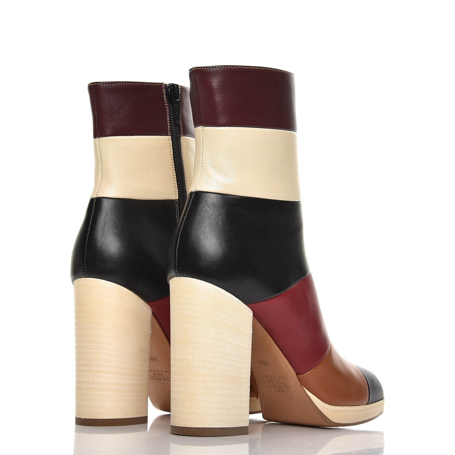 Valentino Garavani Nappa Patchwork Striped Bo-y-ch BBoots 36.5 Multicolor 4 of 9