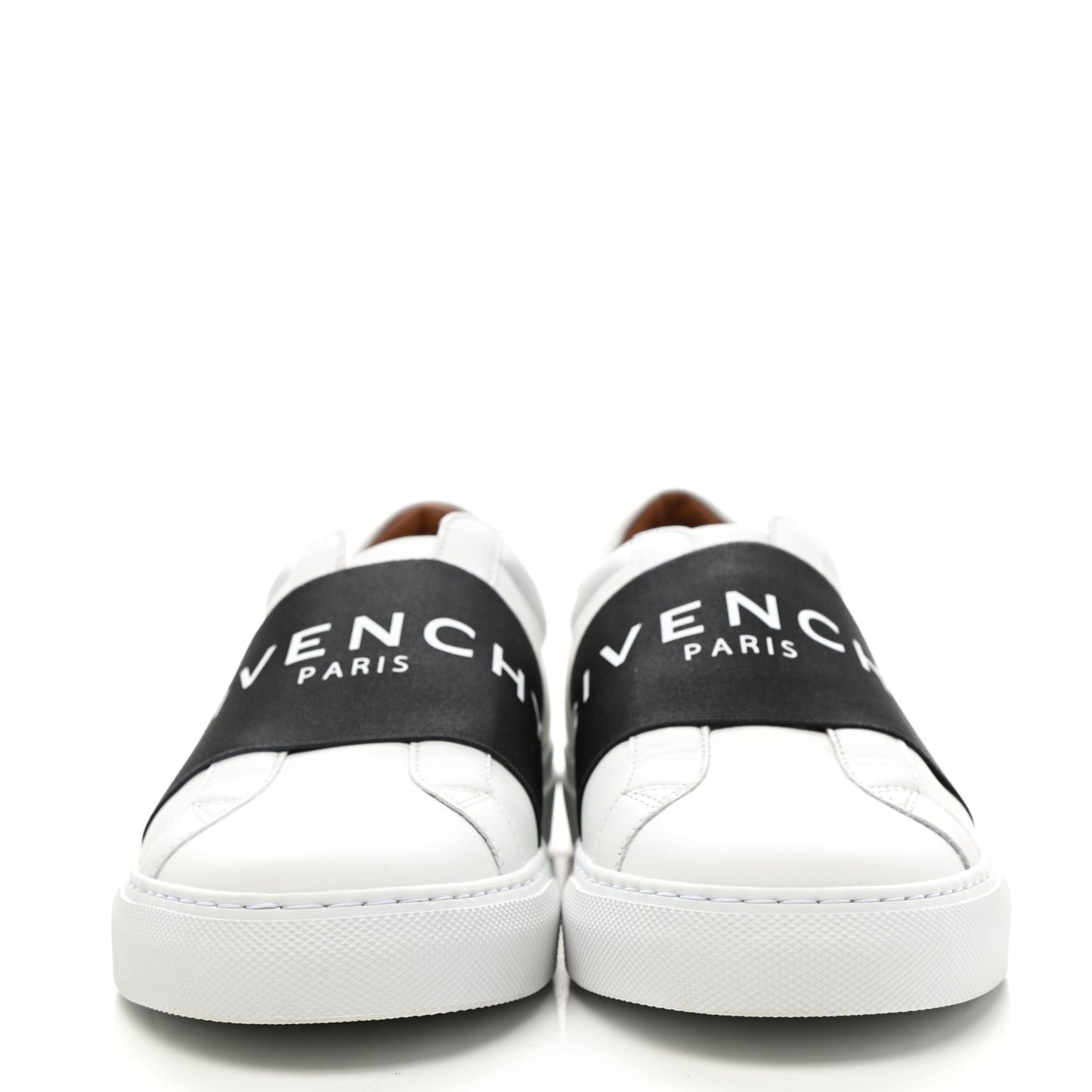 Calfskin Band Logo Womens Urban Street Sneakers 39 White Black