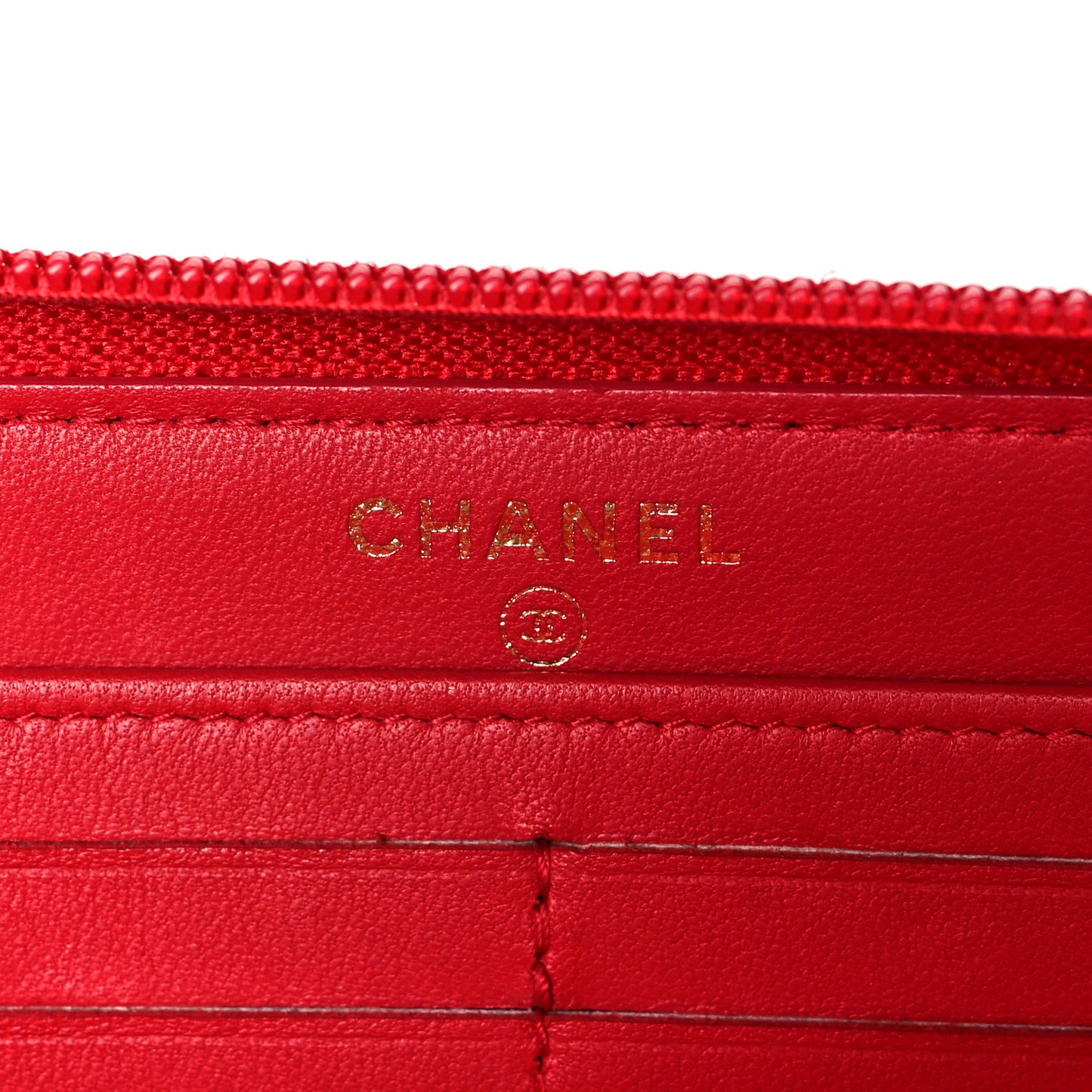 Lambskin Quilted Boy Zip Around Wallet Red