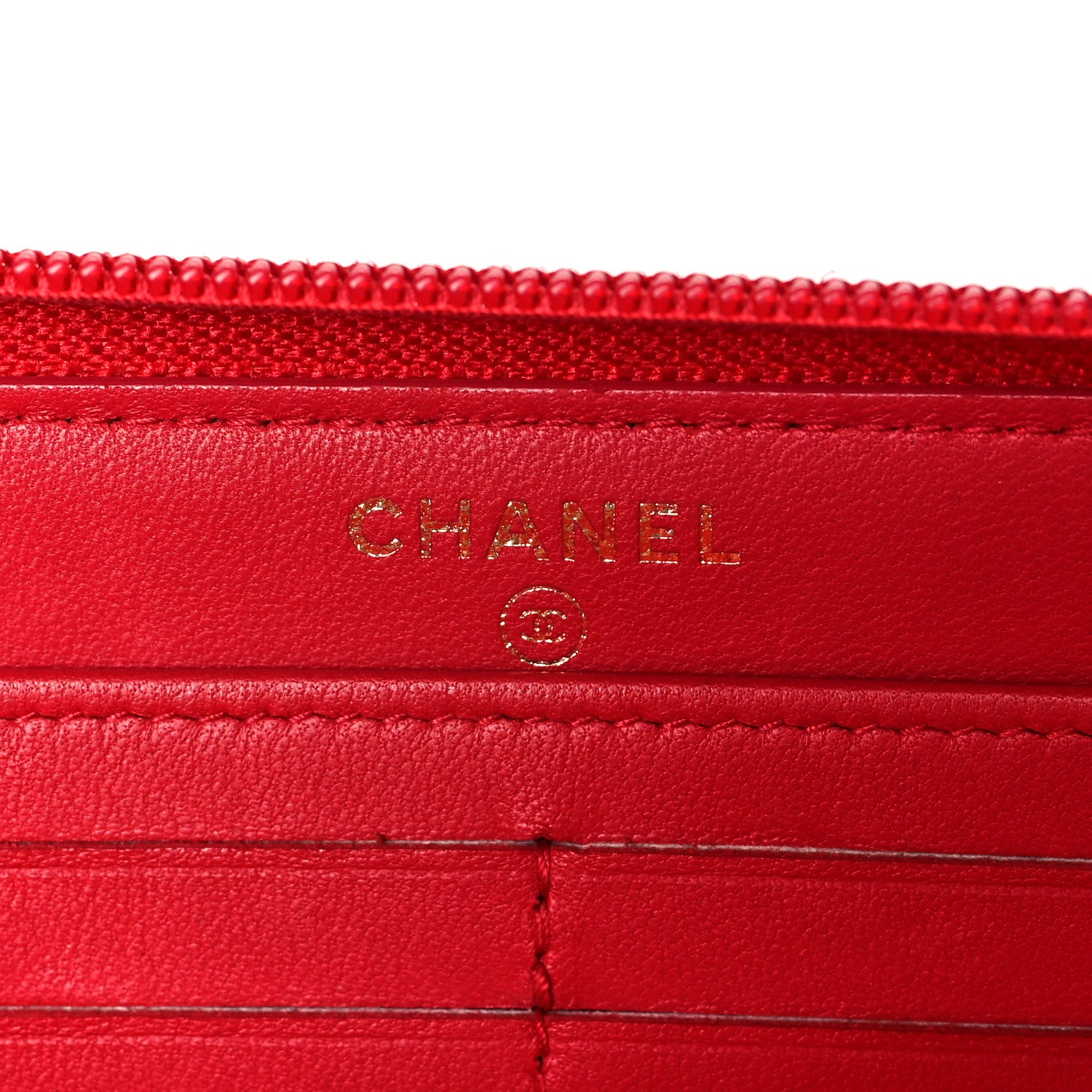 Chanel Lambskin Quilted Boy Zip Around Wallet Red 6 of 8