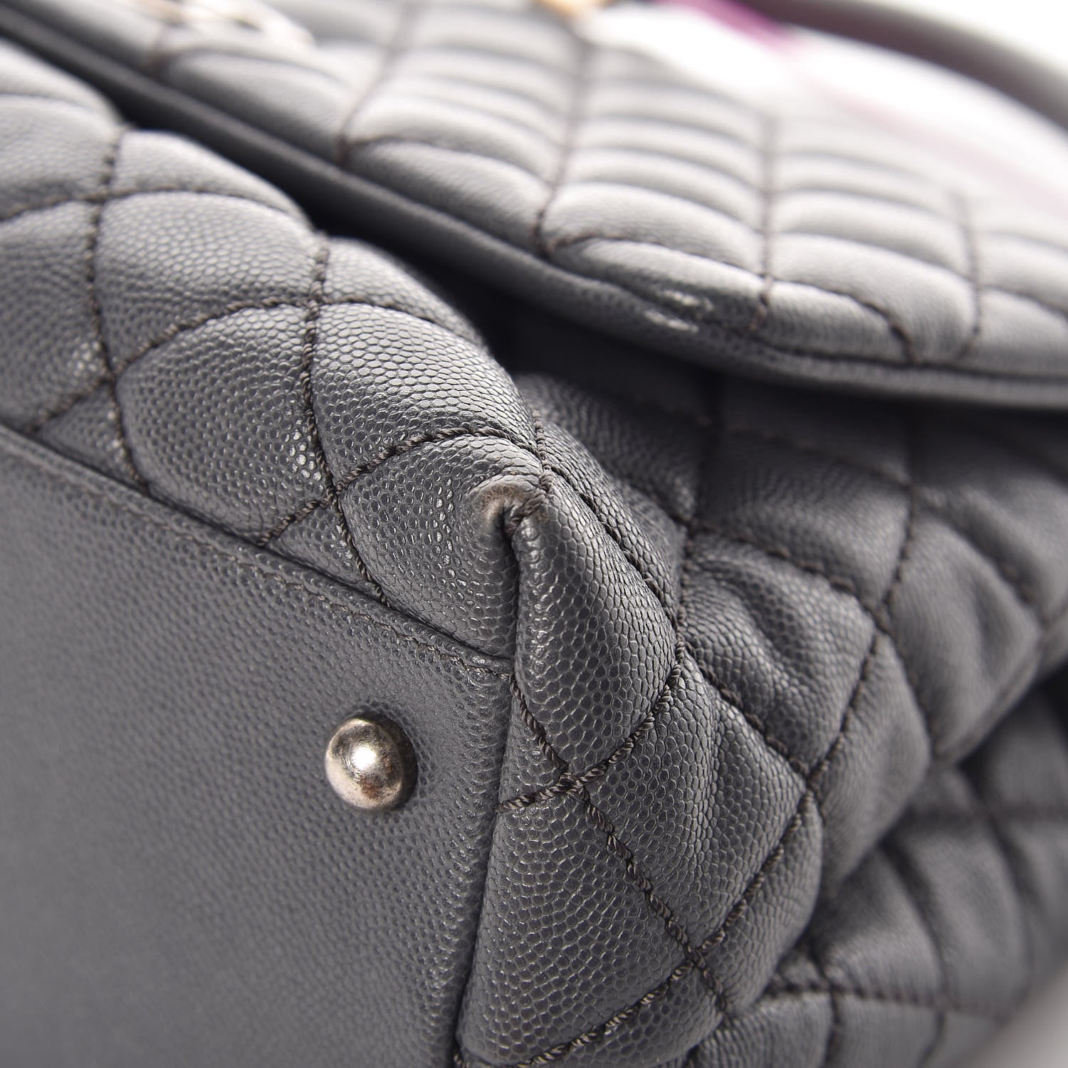 Chanel Caviar Quilted Small Coco Handle Flap Gray 11 of 11