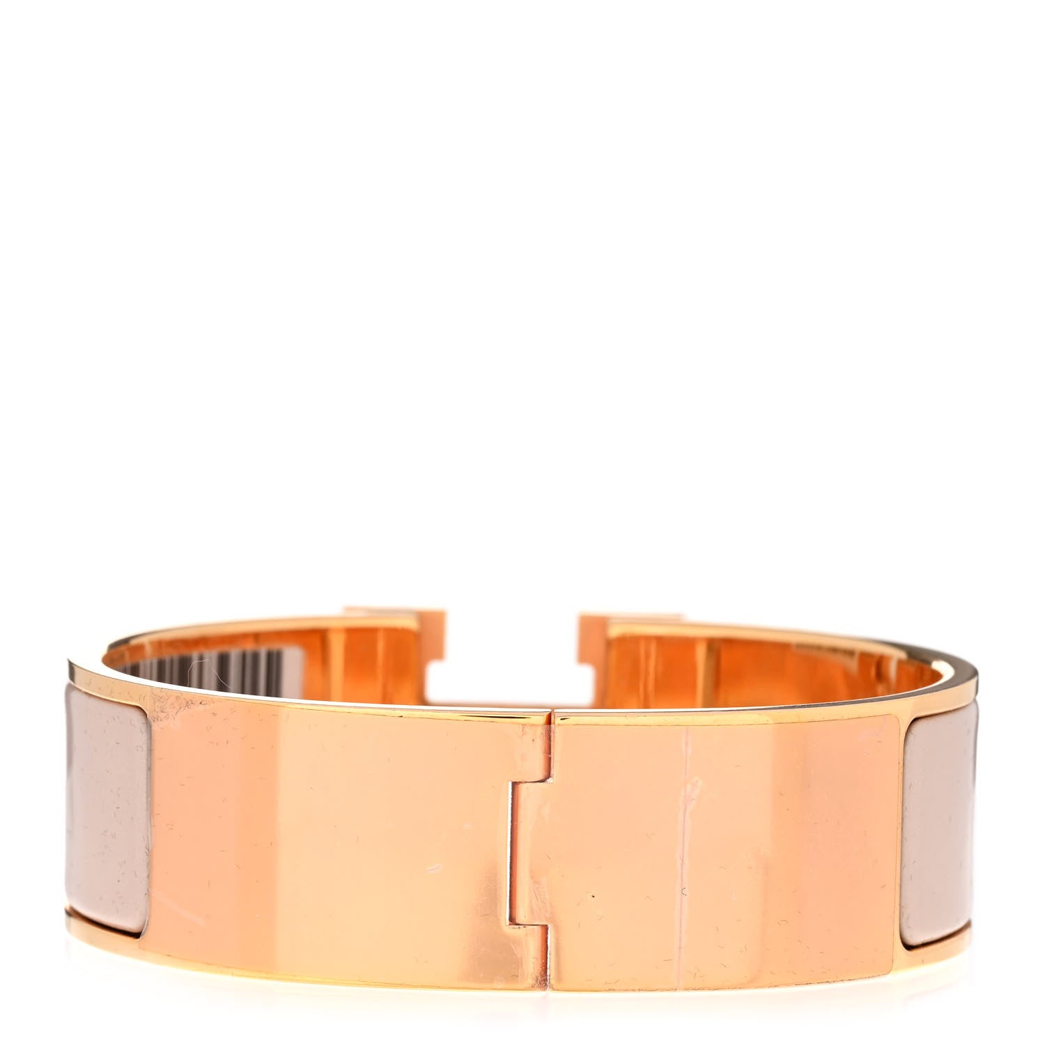 Hermes Enamel Wide Clic Clac H Bracelet GM Beige Rose 3 of 6