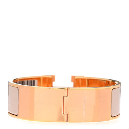 Hermes Enamel Wide Clic Clac H Bracelet GM Beige Rose 3 of 6