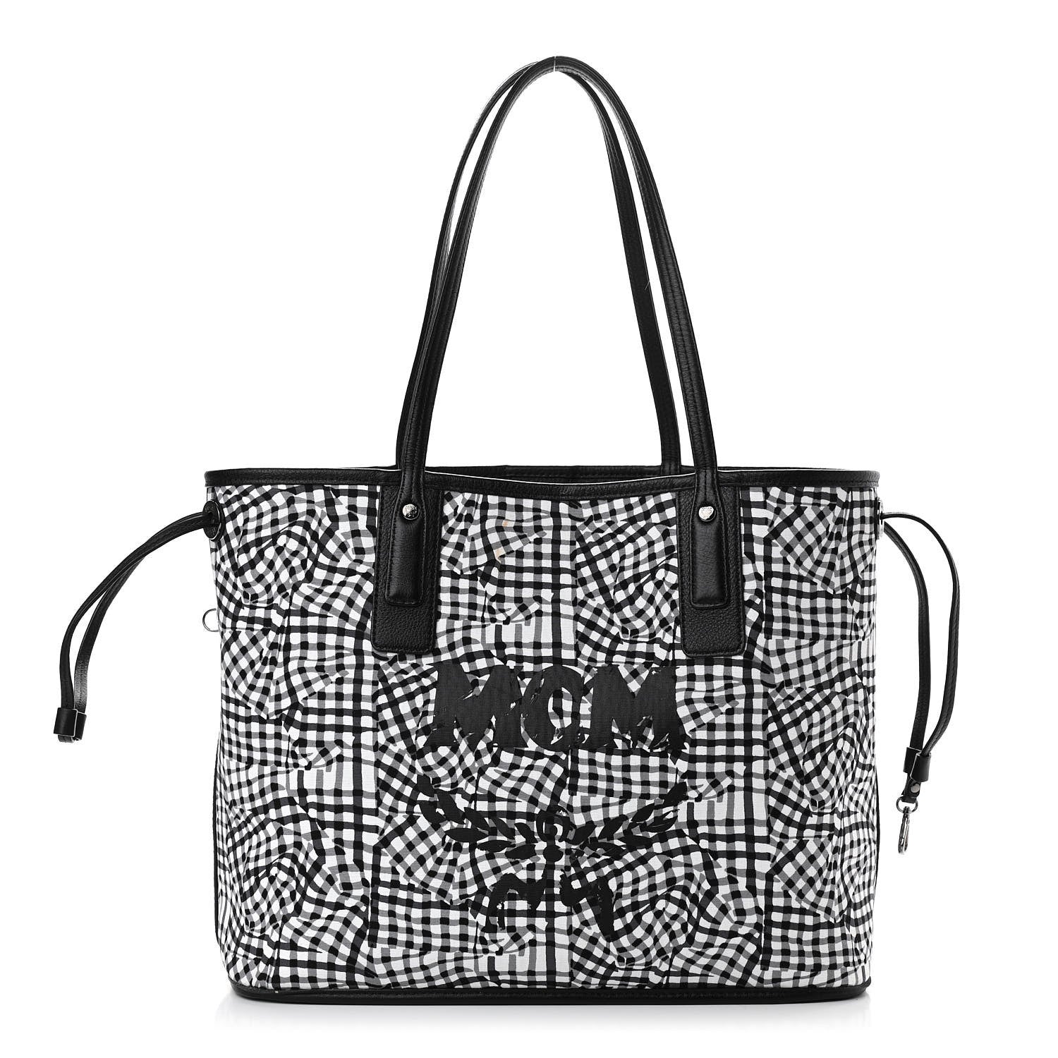 MCM Visetos Medium Liz Reversible Shopper Tote Black 10 of 18