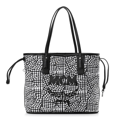 MCM Visetos Medium Liz Reversible Shopper Tote Black 10 of 18