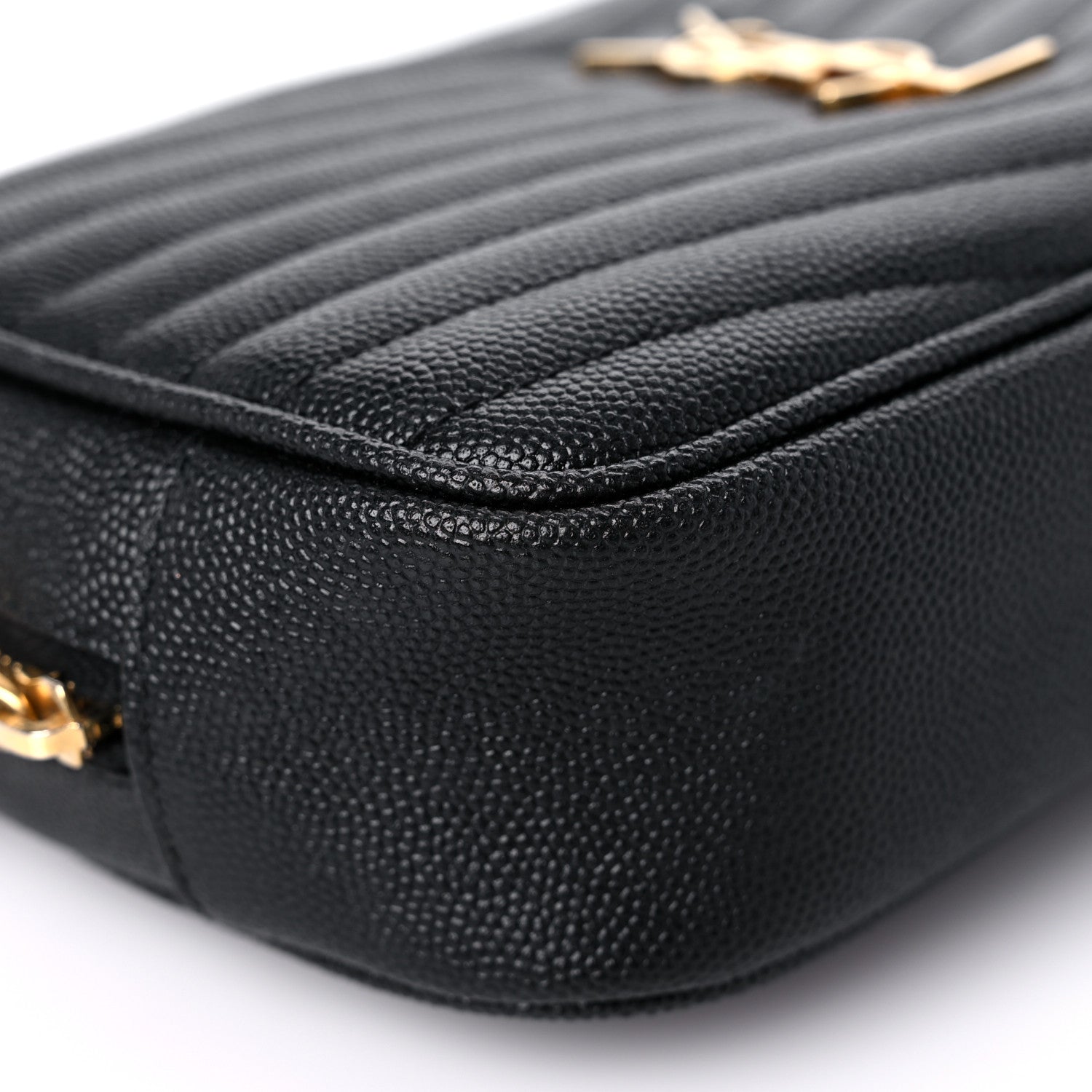 Saint Laurent Grain De Poudre Matelasse Monogram Mini Lou Camera Bag Black 7 of 18