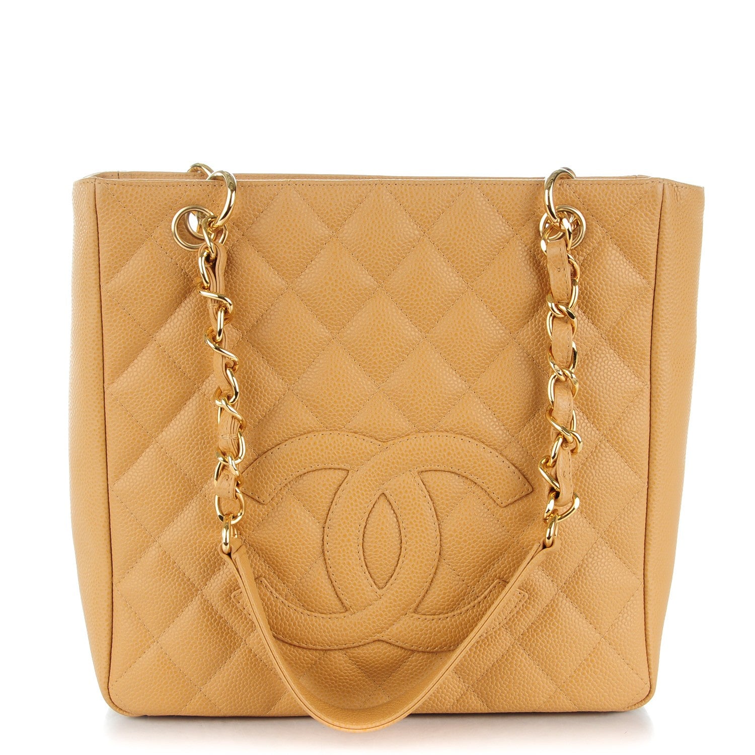 Chanel Caviar Quilted Petit Shopping Tote PST Beige 1 of 7