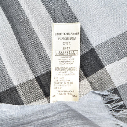 Burberry Wool Silk Giant Check Scarf Dusty Blue 6 of 6