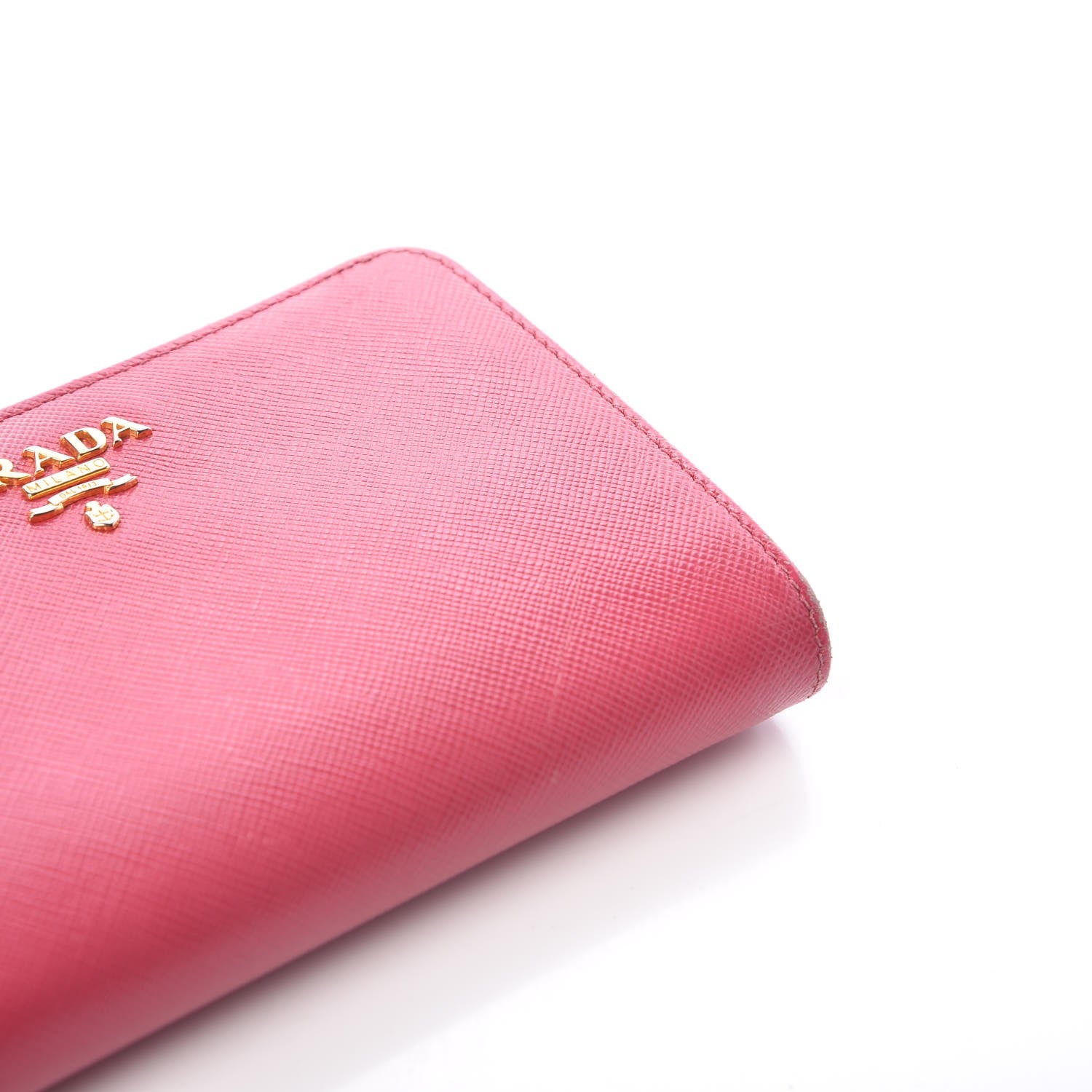 Prada Saffiano Compact Wallet Peonia 7 of 12