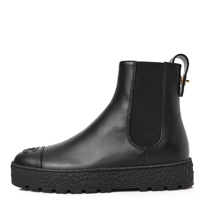 Chanel Calfskin Cap Toe CC Ankle Boots 37 Black 1 of 10