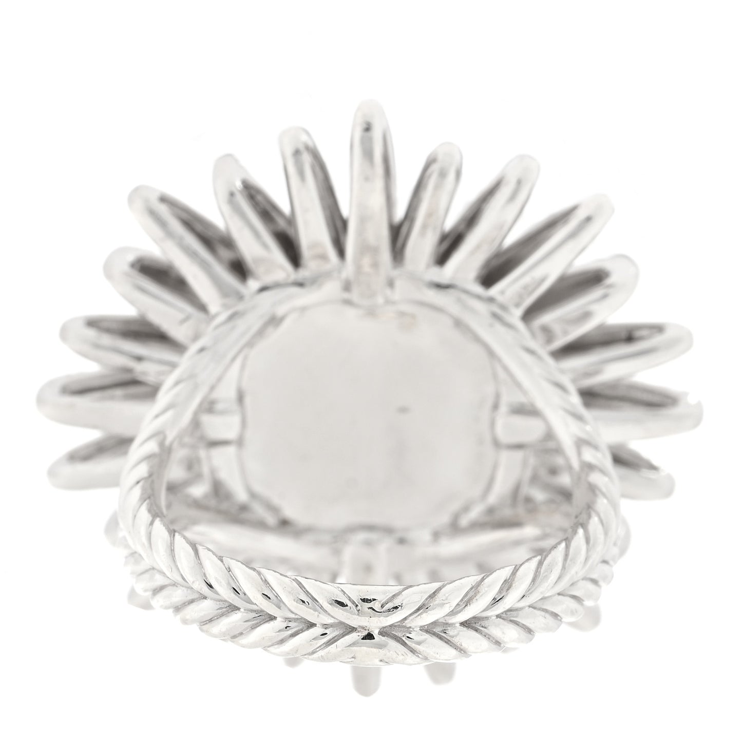 Sterling Silver Diamond 28mm Starburst Ring 53 6.5