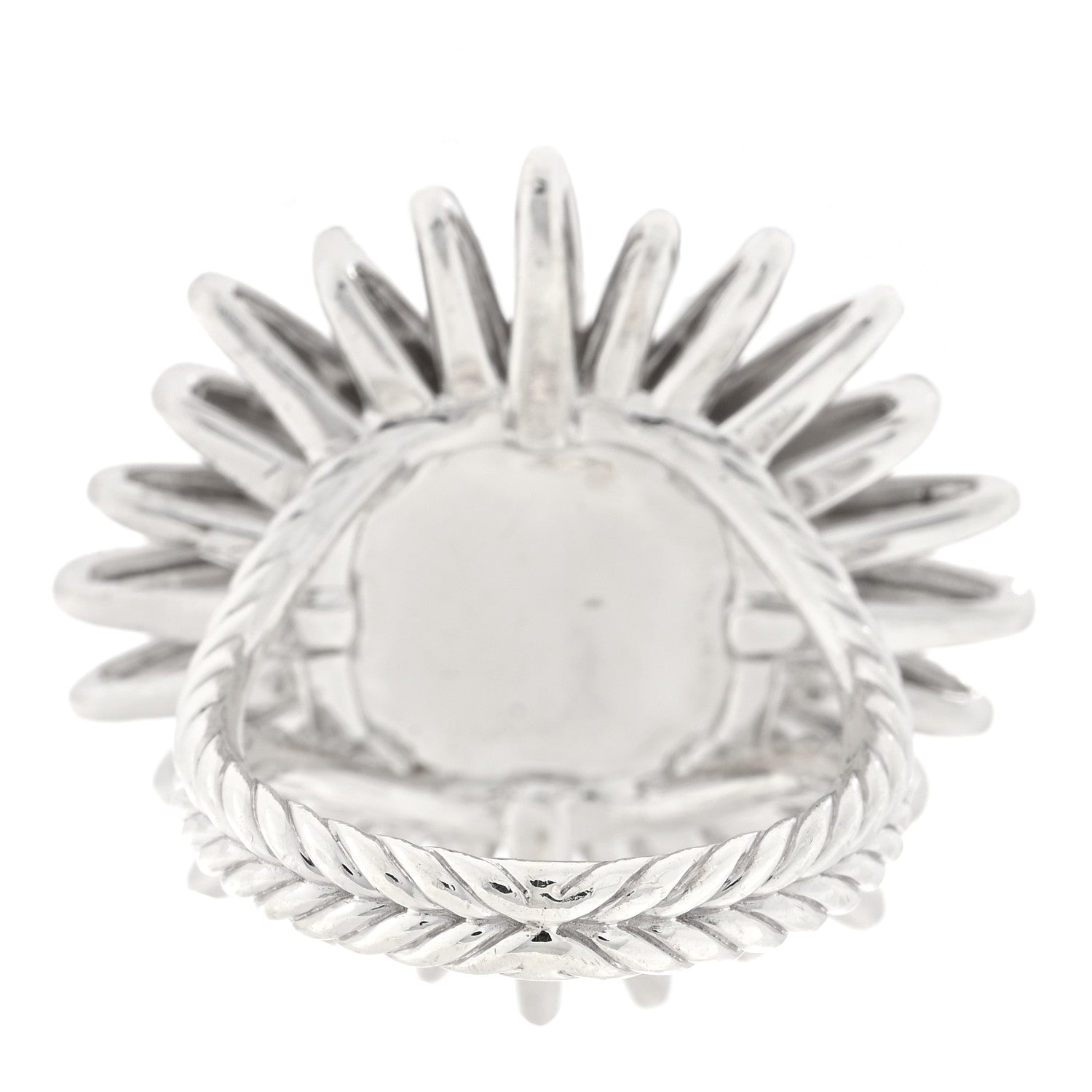 David Yurman Sterling Silver Diamond 28mm Starburst Ring 53 6.5 3 of 4