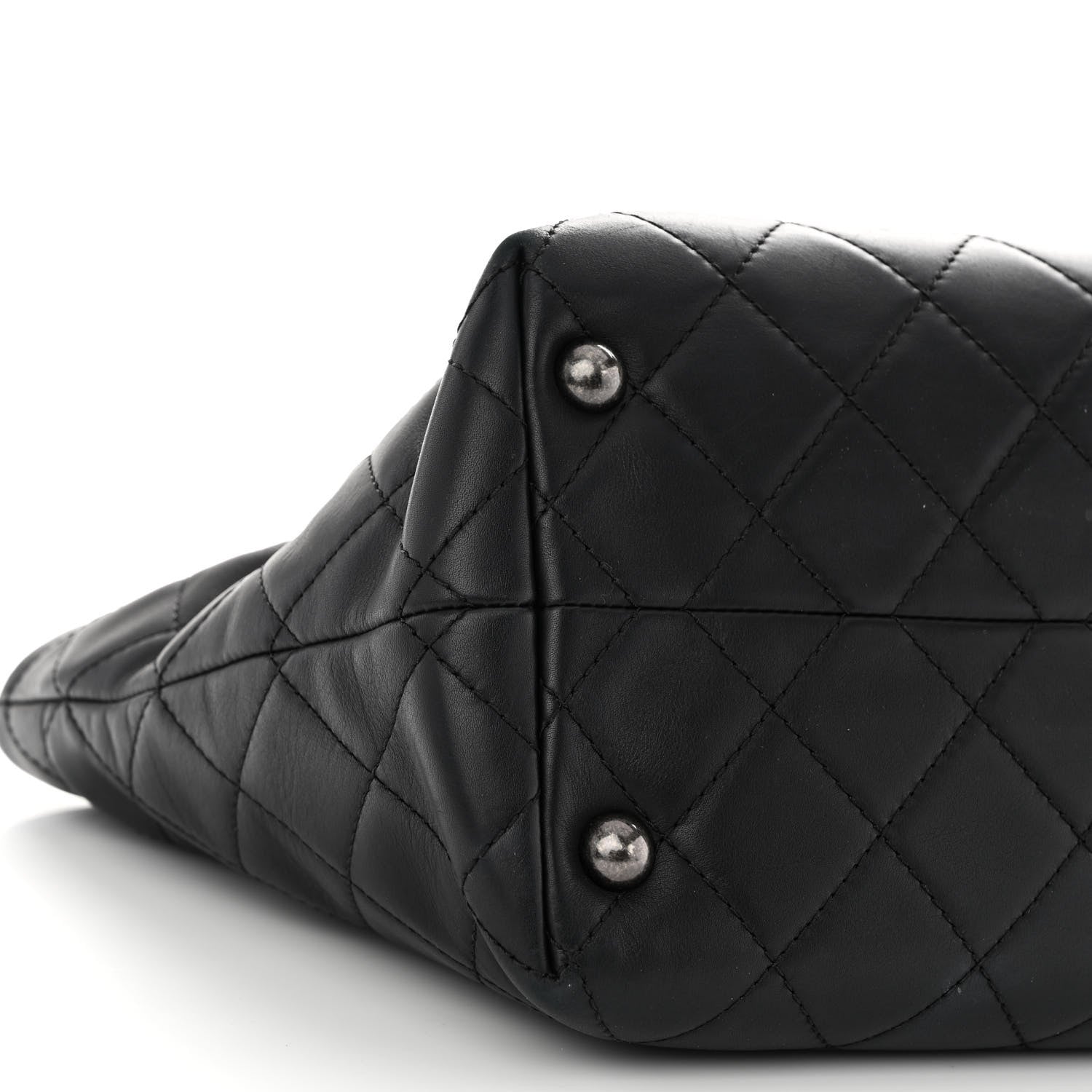 Chanel Calfskin Quilted Small Shopping In Chains Tote Black 9 of 10