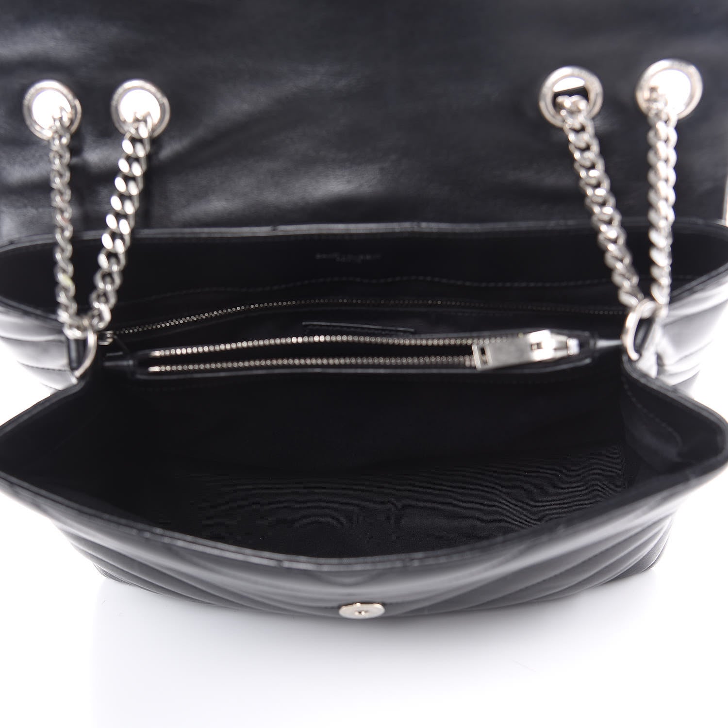 Saint Laurent Calfskin Y Quilted Monogram Medium Loulou Chain Satchel Black 5 of 11