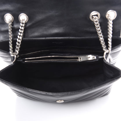 Saint Laurent Calfskin Y Quilted Monogram Medium Loulou Chain Satchel Black 5 of 11