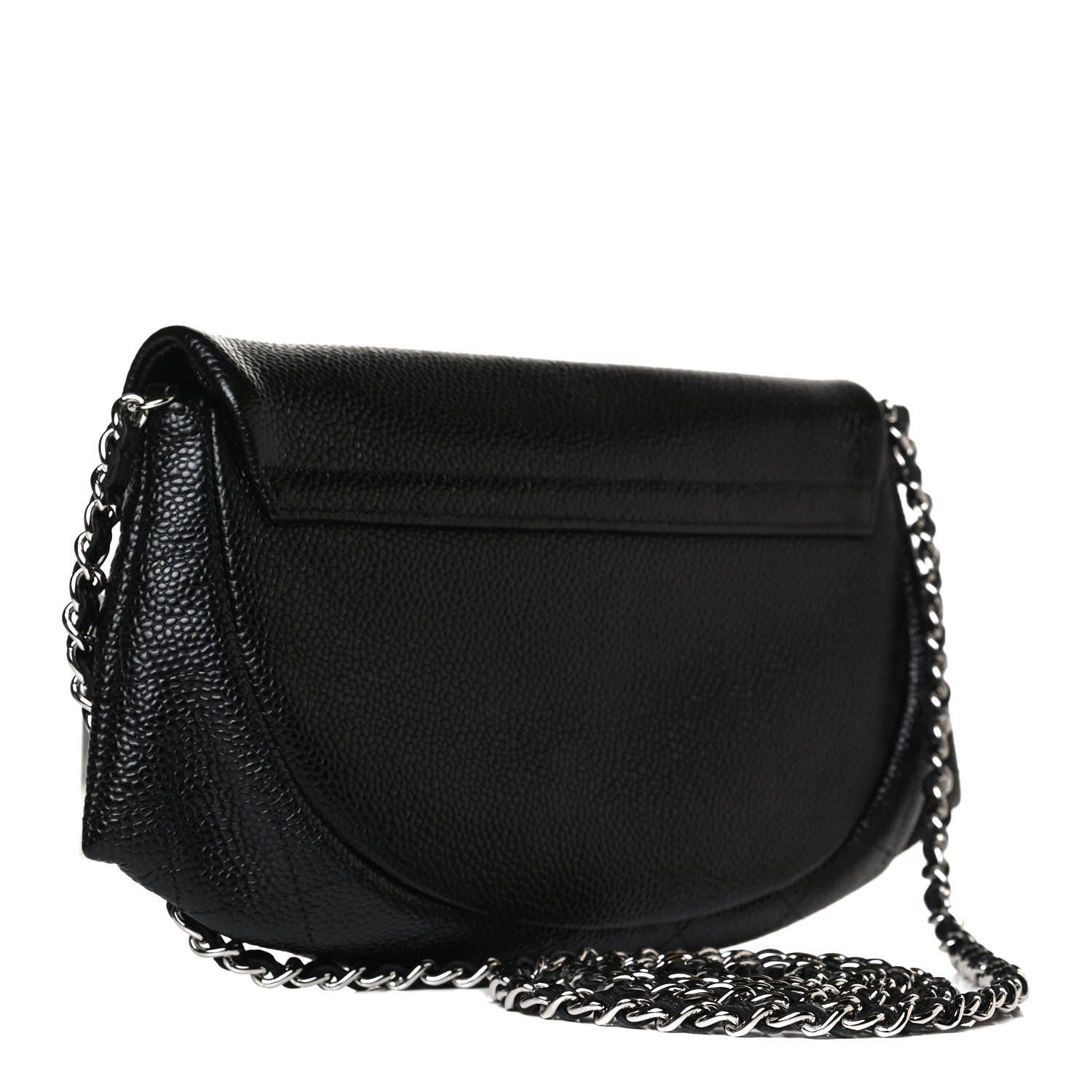 Chanel Caviar Half Moon Wallet On Chain WOC Black 3 of 12