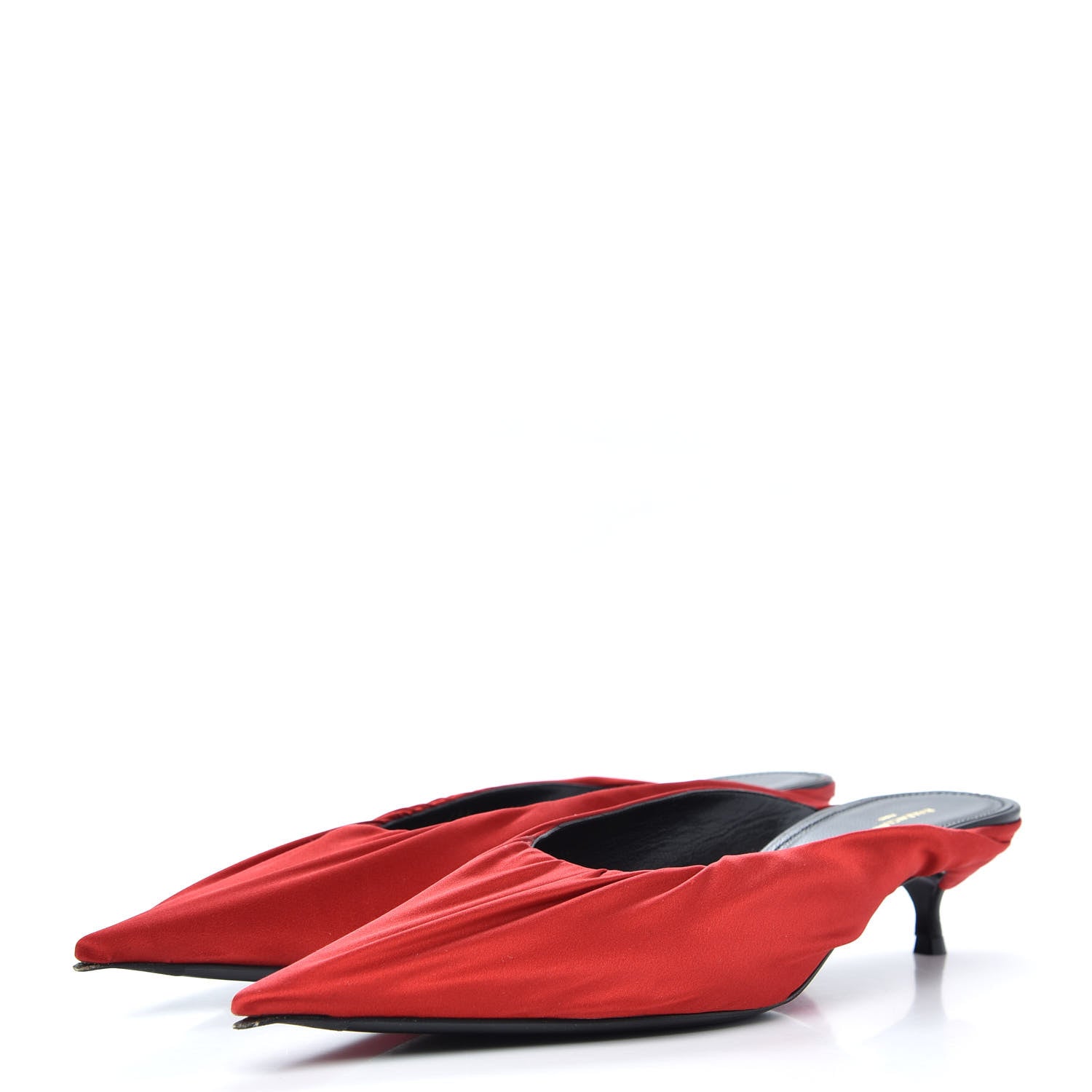 Balenciaga Satin De Soie Skimmer Mules 39.5 Rouge Cardinal 3 of 10