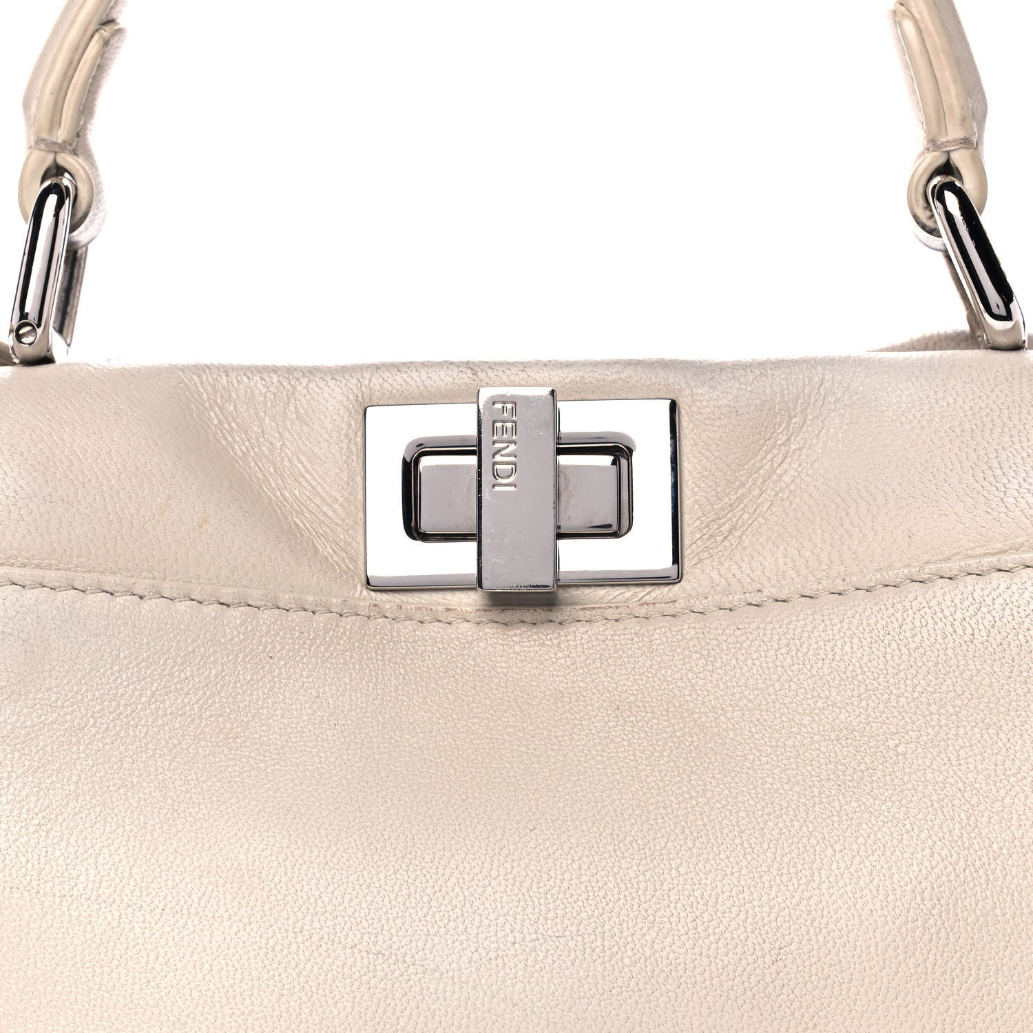 Fendi Nappa Lace Up Mini Peekaboo Iconic Satchel Bianco Carta 5 of 13