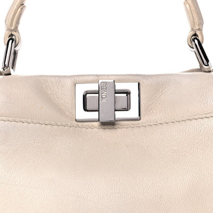 Fendi Nappa Lace Up Mini Peekaboo Iconic Satchel Bianco Carta 5 of 13