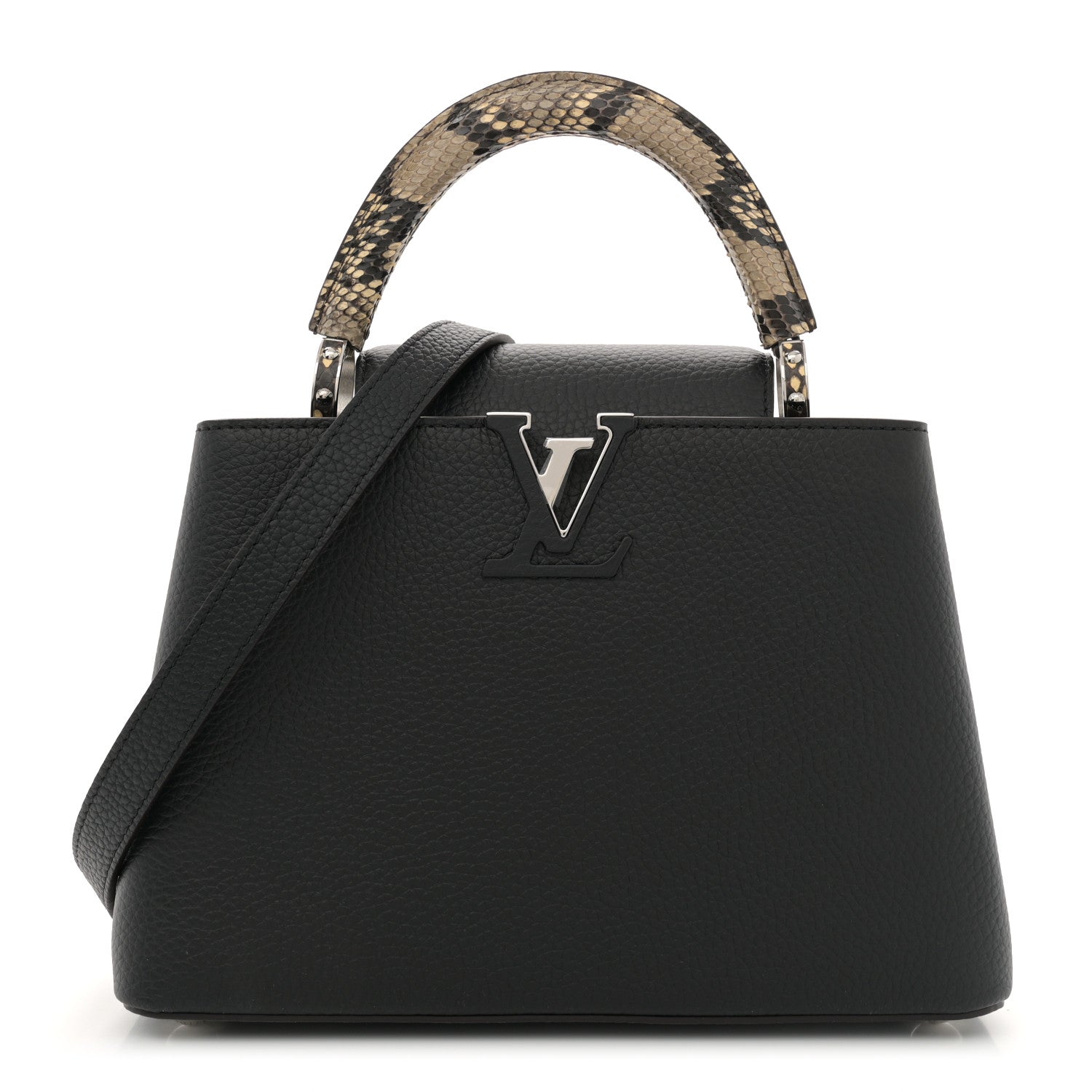 Louis Vuitton Taurillon Snakeskin Capucines BB Black 1 of 10