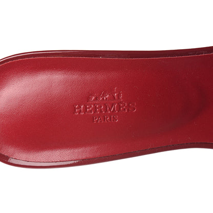 Hermes Patent Very Sandals 41 Cherry Tomato 7 of 10