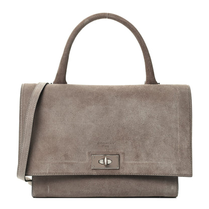 Givenchy Suede Medium Shark Lock Satchel Taupe 1 of 4