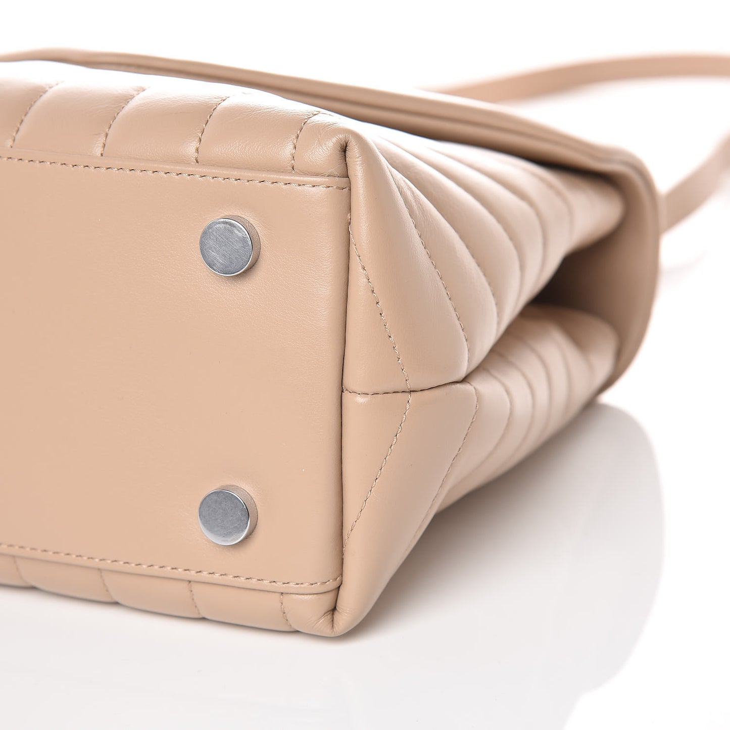 Calfskin Y Quilted Monogram Medium Loulou Satchel Dark Beige