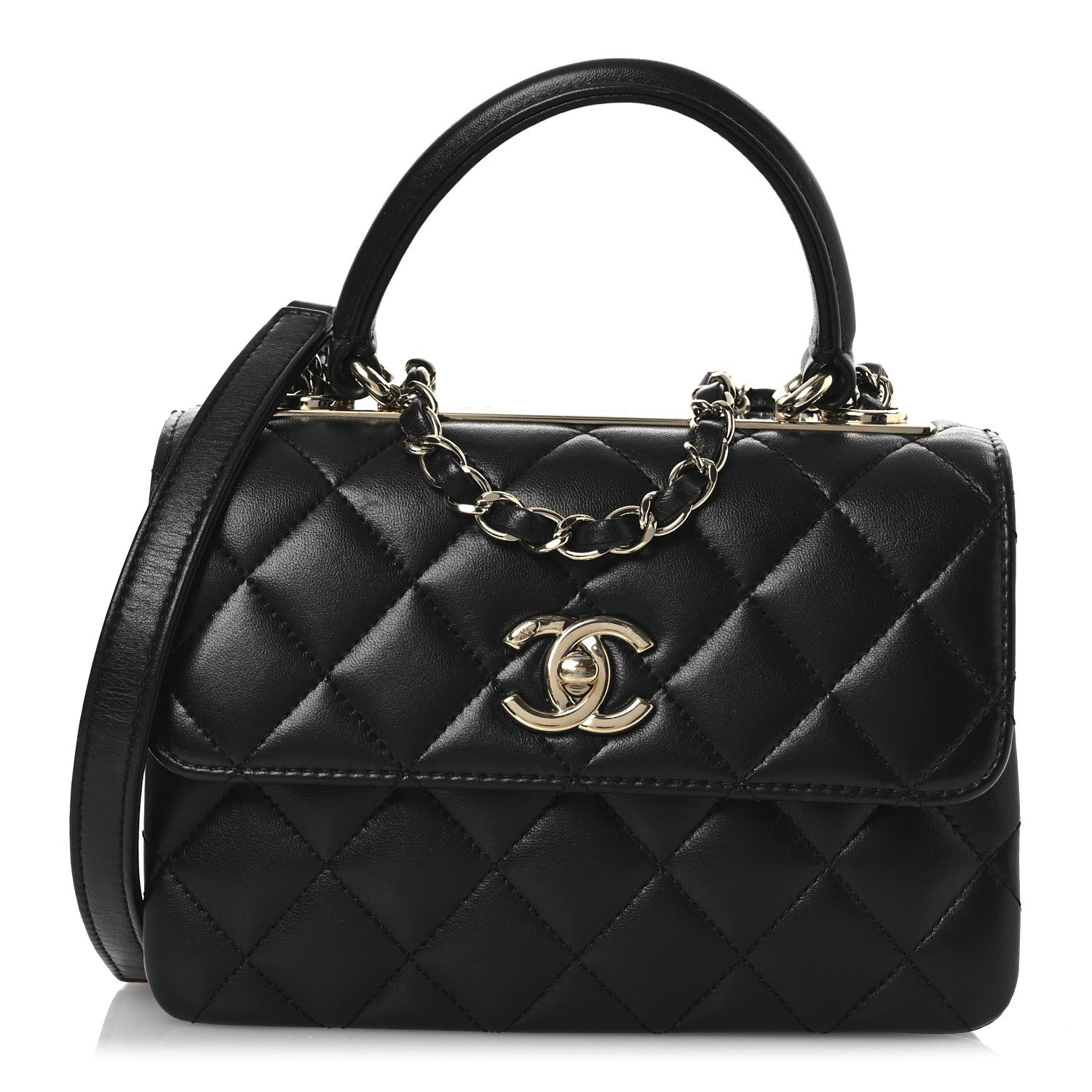 Chanel Lambskin Quilted Mini Trendy CC Dual Handle Flap Bag Black 1 of 15