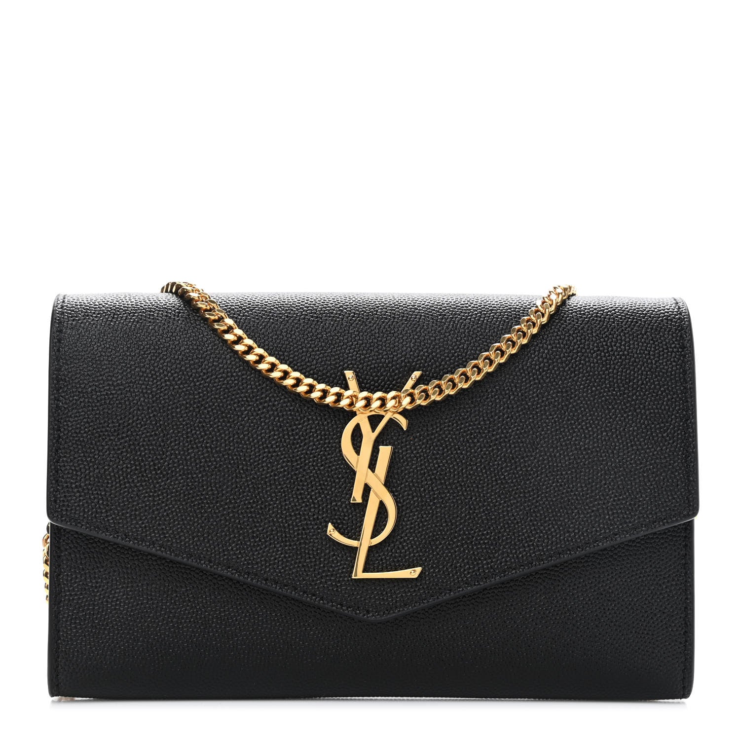 Saint Laurent Grain De Poudre Uptown Chain Wallet Black 3 of 10
