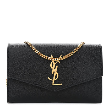 Saint Laurent Grain De Poudre Uptown Chain Wallet Black 3 of 10