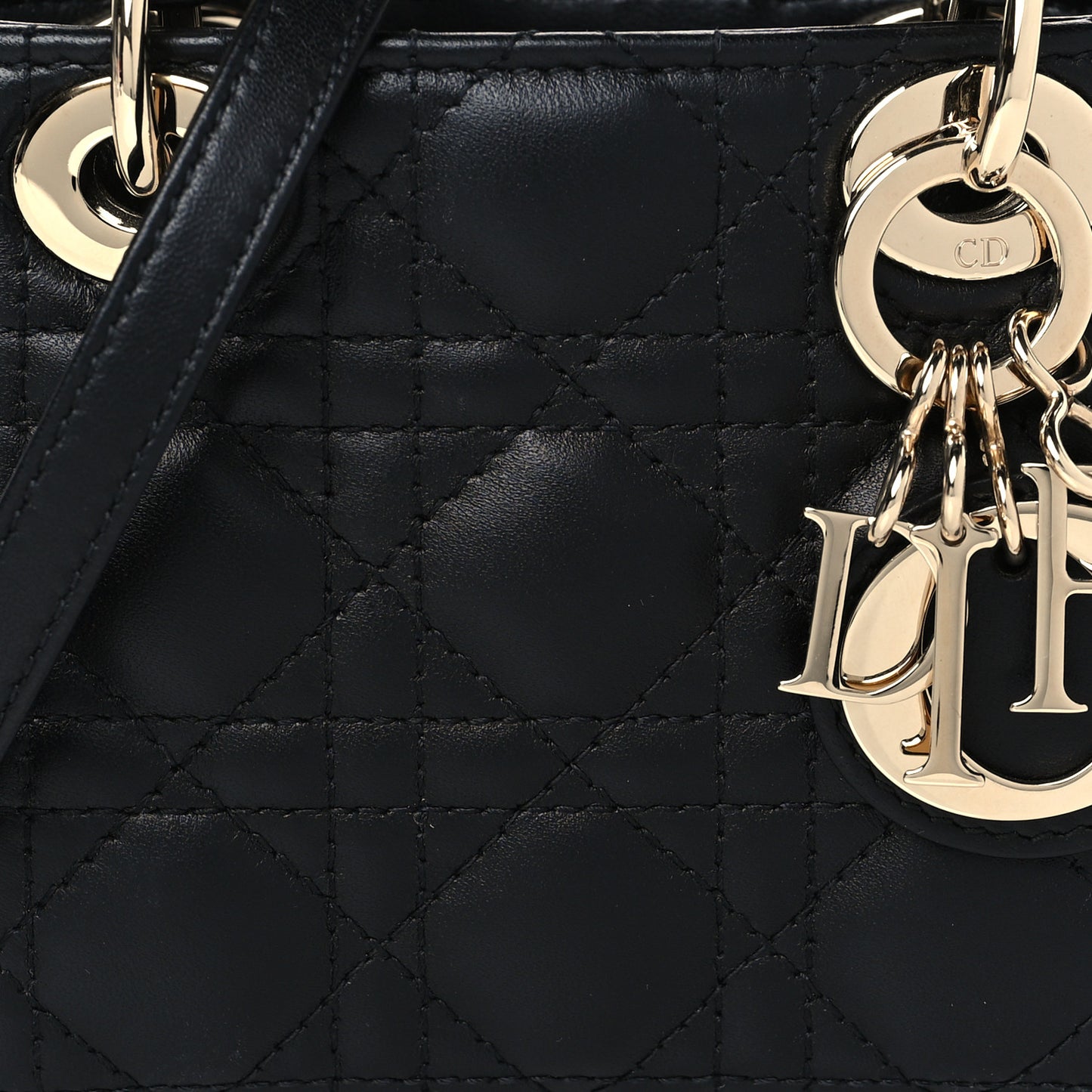 Lambskin Cannage Micro Lady Dior Black