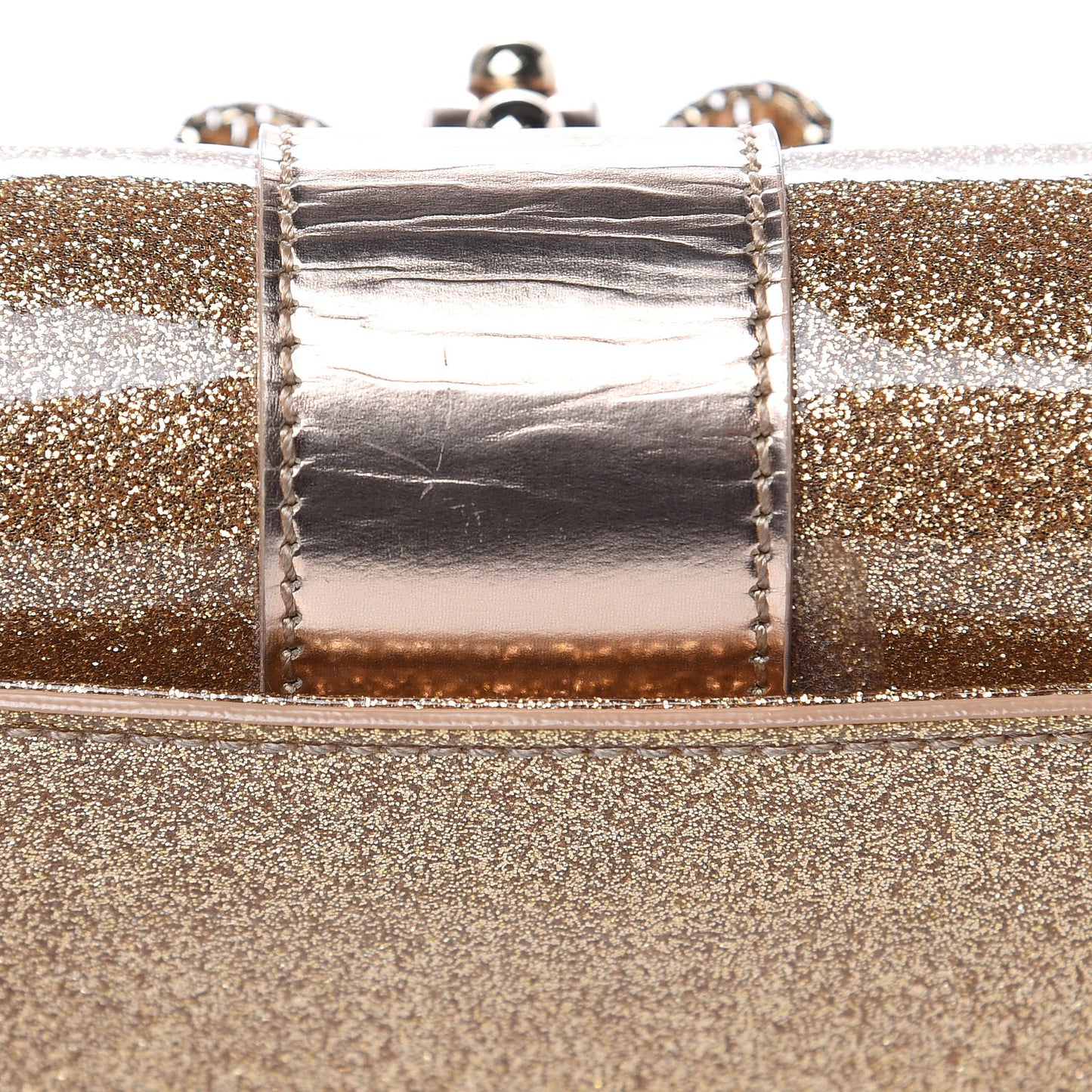 Mini Glitter PVC Specchio Sweety Charity Crossbody Bag Nude