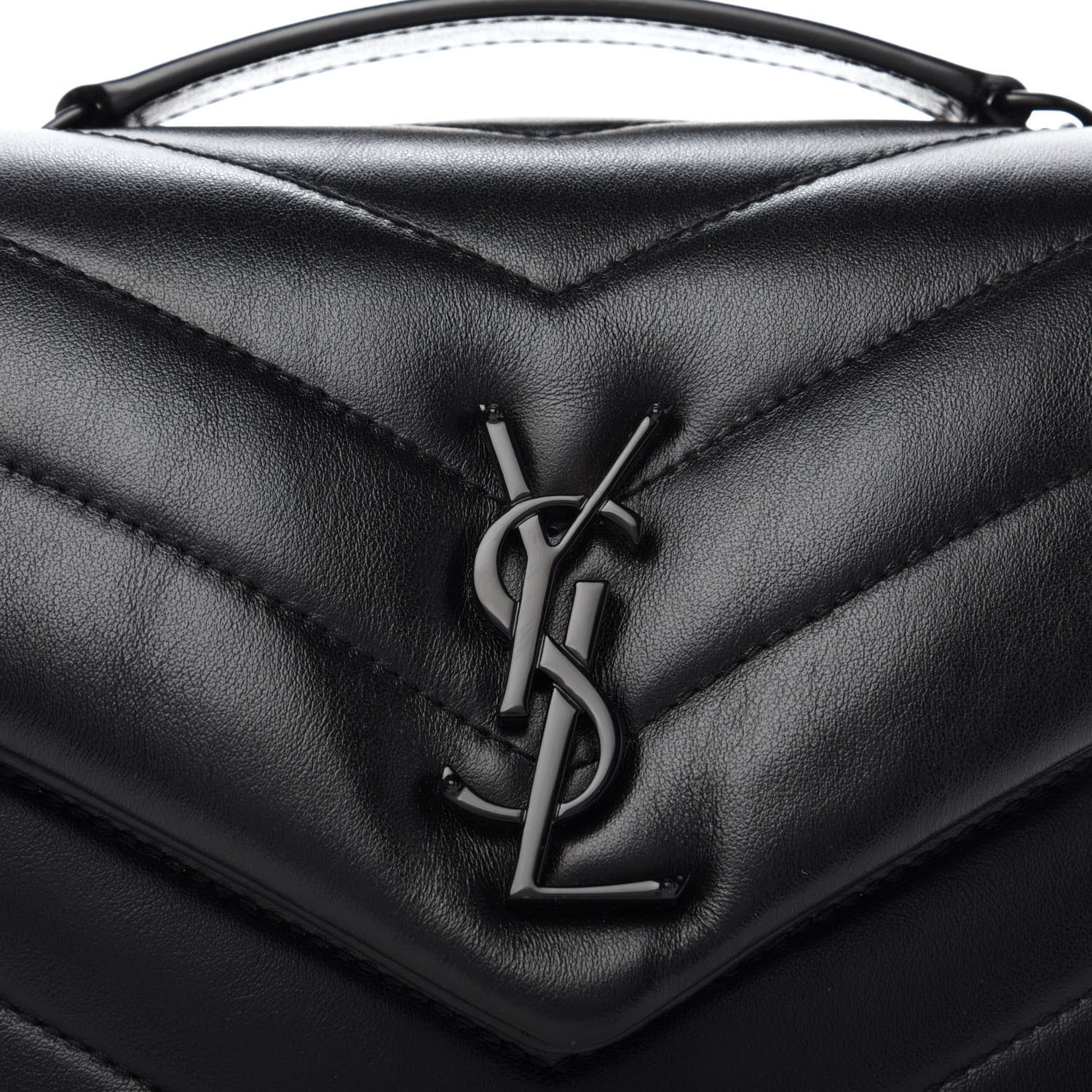 Saint Laurent Calfskin Y Quilted Monogram Small Loulou Chain Satchel Black 11 of 11