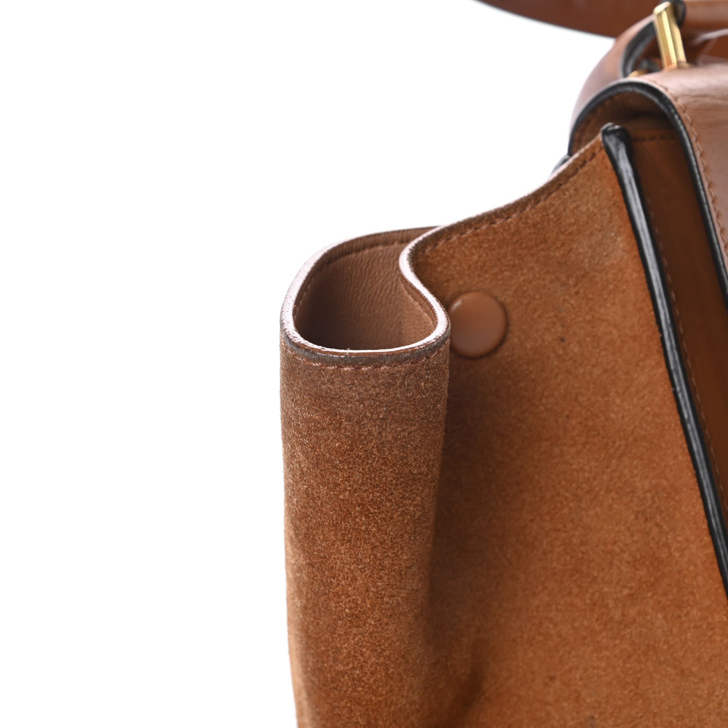 Celine Smooth Calfskin Suede Medium Trapeze Tan 18 of 18