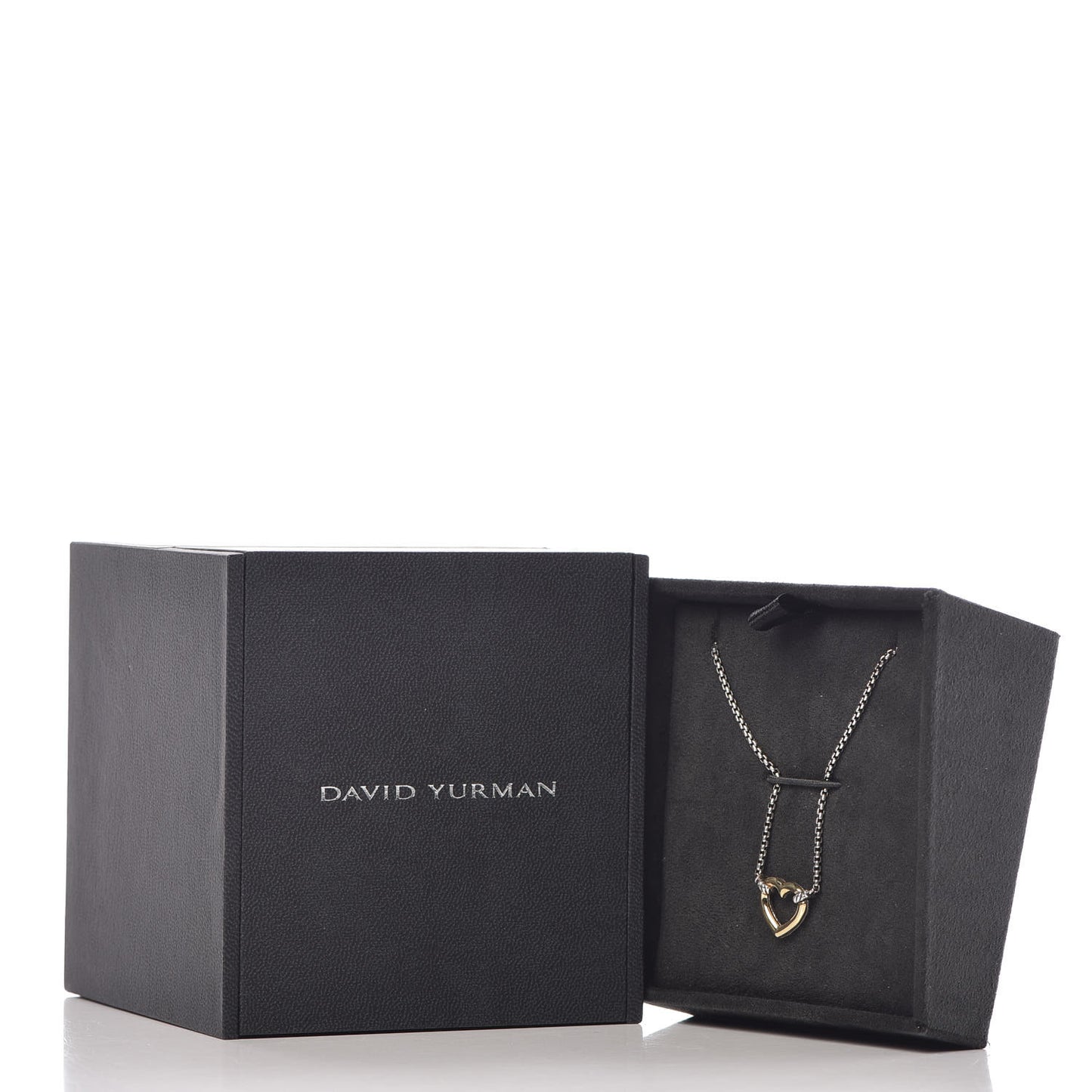 Sterling Silver 18K Yellow Gold Cable Collectibles Heart Station Necklace