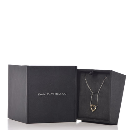 David Yurman Sterling Silver 18K Yellow Gold Cable Collectibles Heart Station Necklace 6 of 6
