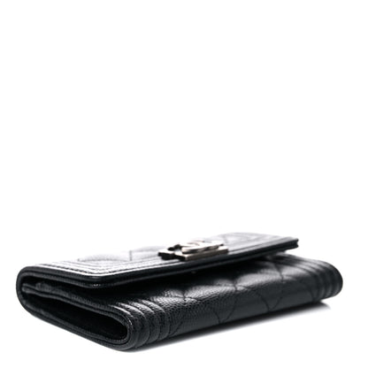 Chanel Caviar Quilted Boy Flap Card Holder Black 3 of 9