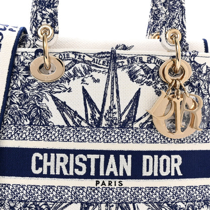 Christian Dior Canvas Reverse Embroidered Rêve d'Infini Medium Lady D-Lite Blue Multicolor 7 of 9
