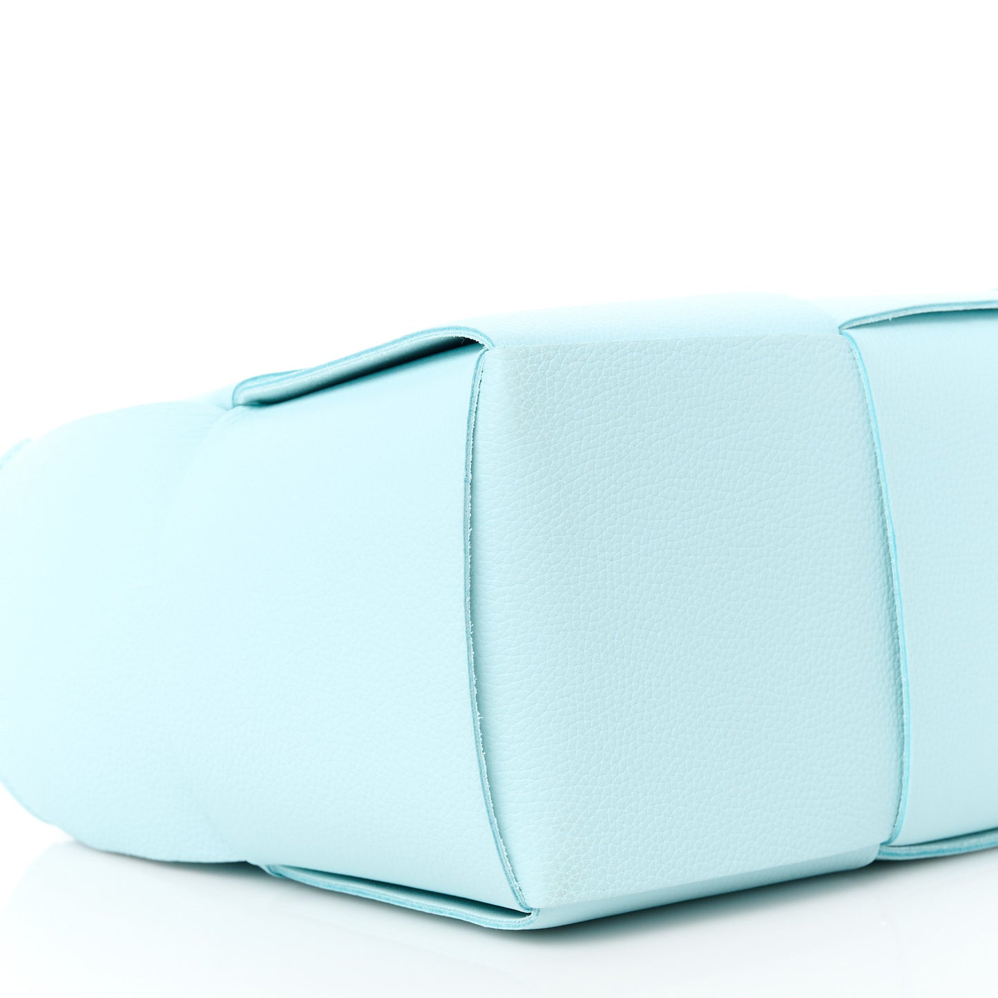 Grained Calfskin Intrecciato Small Arco Tote Pale Blue