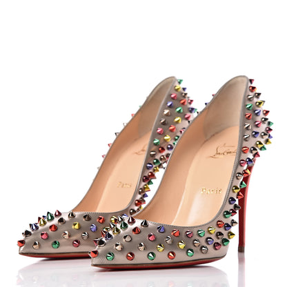 Christian Louboutin Specchio Follies Spikes 100 Pumps 38.5 Beige Multicolor 3 of 10