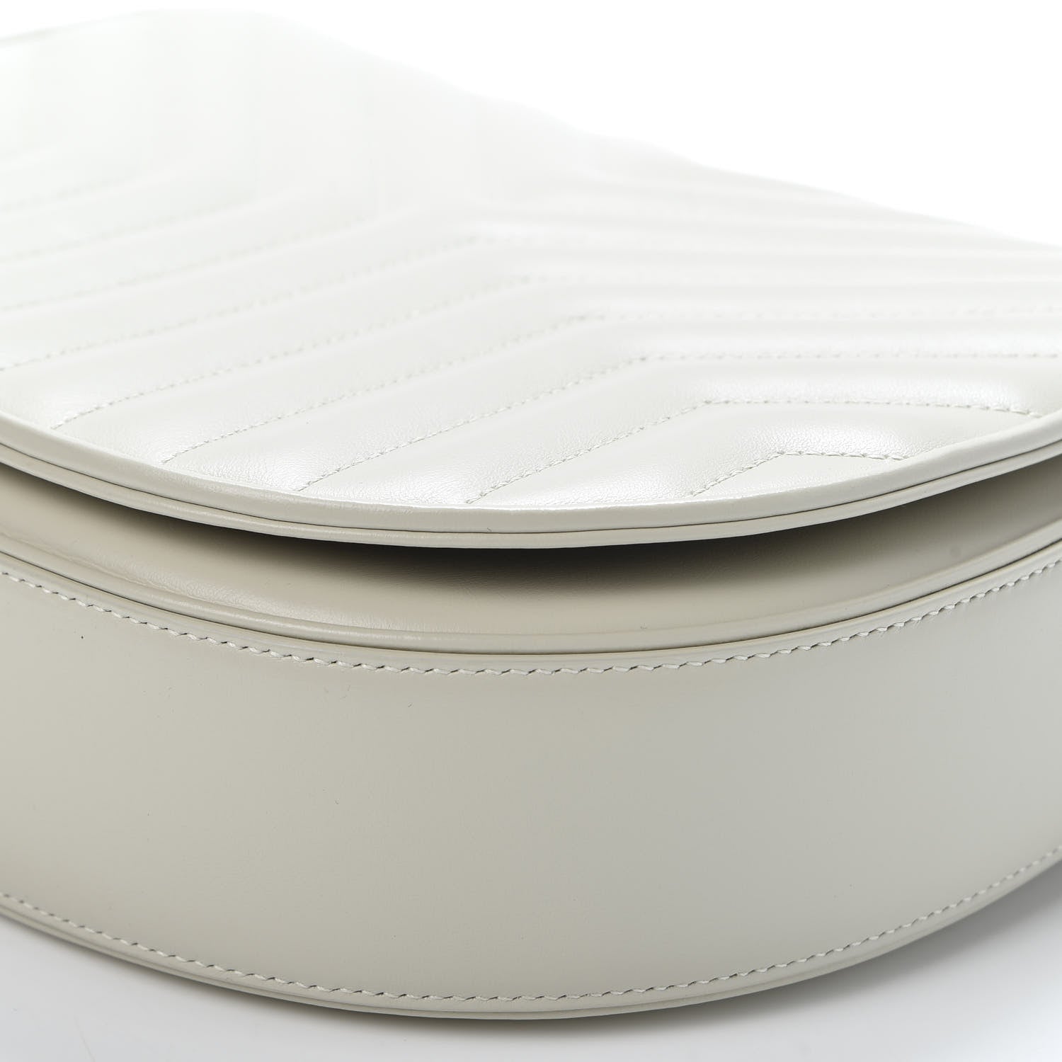Saint Laurent Calfskin Quilted Y Joan Satchel White 6 of 10