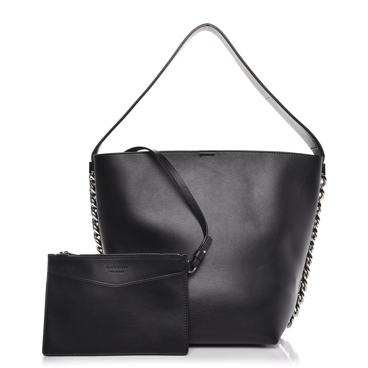 Calfskin Infinity Bucket Bag Black