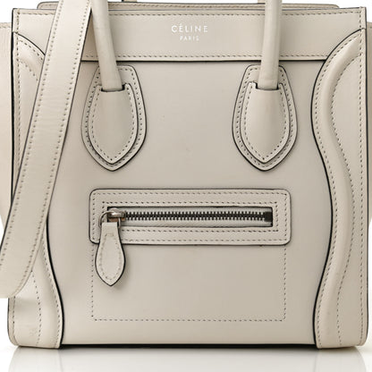 Celine Smooth Calfskin Nano Luggage White 8 of 11