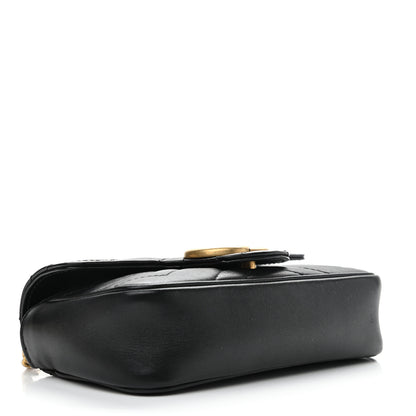 Gucci Calfskin Matelasse Super Mini GG Marmont Shoulder Bag Black 4 of 10