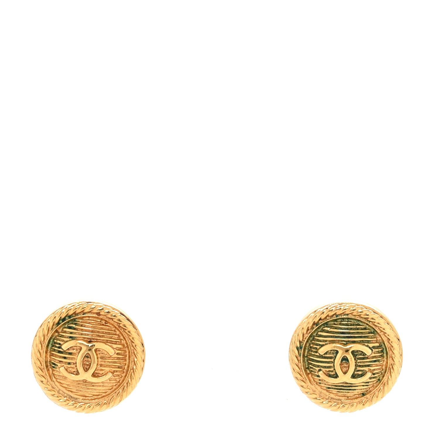 Chanel cc button earrings Gold 1 of 5