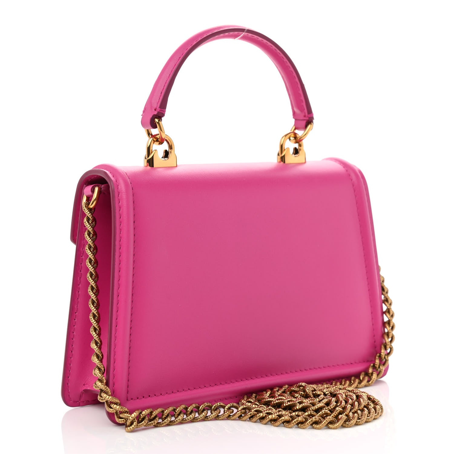 Dolce & Gabbana Smooth Calfskin Small Devotion Envelope Top Handle Bag Pink 3 of 7